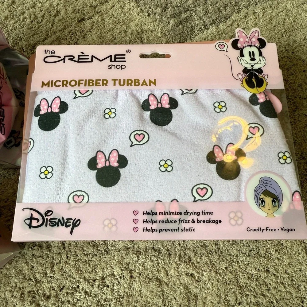 Disney The Creme Shop‎ Minnie Mouse Spa Set Sleep Mask Gel Eye Mask Turban 5pc